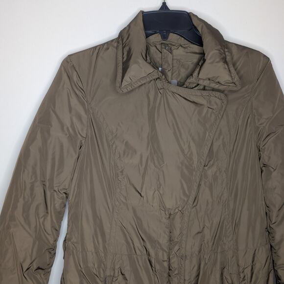 Add Down Long Goose Down Puffer Jacket in Olive Taupe, Size 4 - Picture 5 of 10
